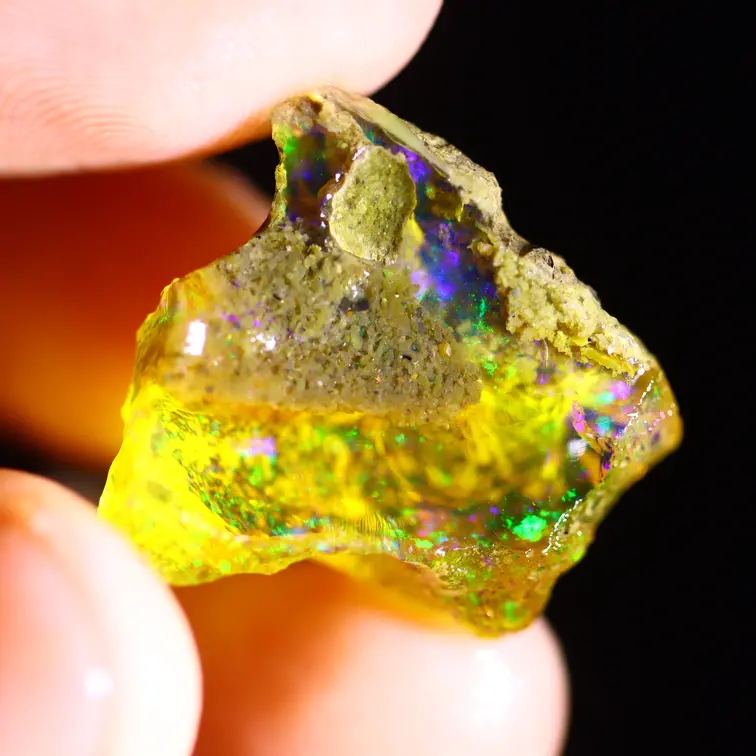 Äthiopischer Welo - Kristallopal - „Wildes Feuer“ - (21 x 20 x 7 mm - 15 Karat) - POC-0686