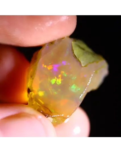 Welo etiope grezzo - Opale cristallino - “Colori inquieti” - (20 x 16 x 8 mm - 15 carati) - POC-0687