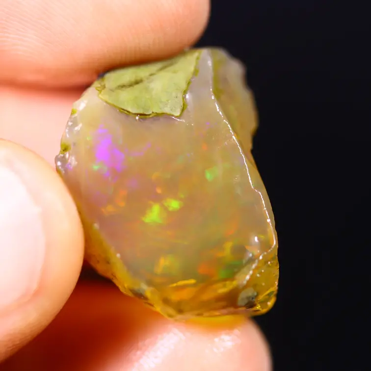 Ruwe Ethiopische Welo - Kristal Opaal - "Troubled Colours" - (20 x 16 x 8 mm - 15 karaat) - POC-0687