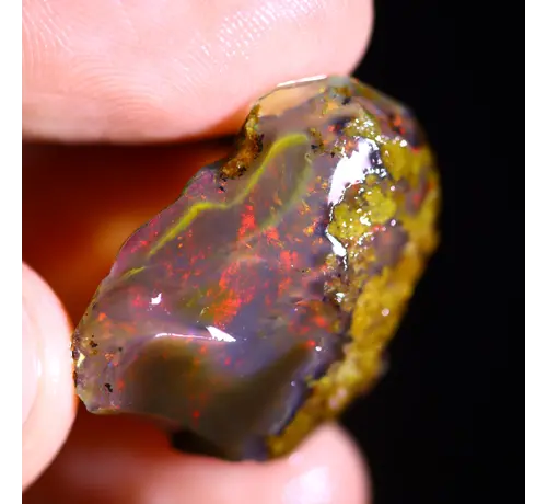 Welo etiope grezzo - Opale di cristallo - “Approccio più scuro” - (25 x 17 x 6 mm - 12 carati) - POC-0689