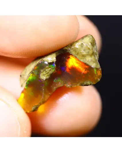 Ruwe Ethiopian Welo - Cristallo opale - “Lava intrappolata” - (19 x 8 x 8 mm - 5 carati) - POC-0730