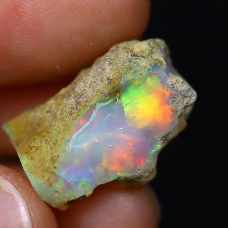 Rough Ethiopian Welo Opal - ‘Dreamy Ocean" - (20 x 13 x 10 mm - 14,1 carats) - POC-0731