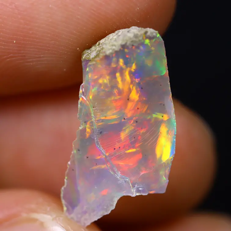 Äthiopischer Welo-Opal in Rohform - „Feurige Überzeugung“ - (19 x 10 x 6 mm - 4,2 Karat) - POC-0732
