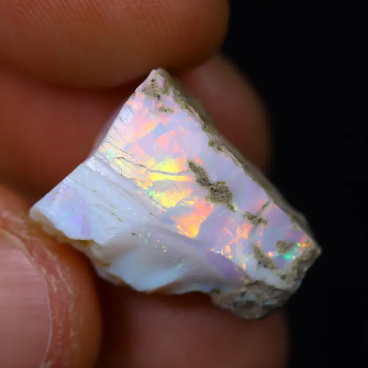 Opale Welo etiope grezzo - “Specchio dimensionale” - (15 x 12 x 9 mm - 8,2 carati) - POC-0733