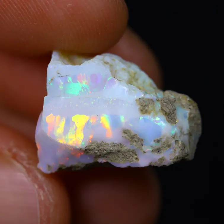 Ópalo Welo Etíope en bruto - «Dimensional Mirror» - (15 x 12 x 9 mm - 8.2 quilates) - POC-0733