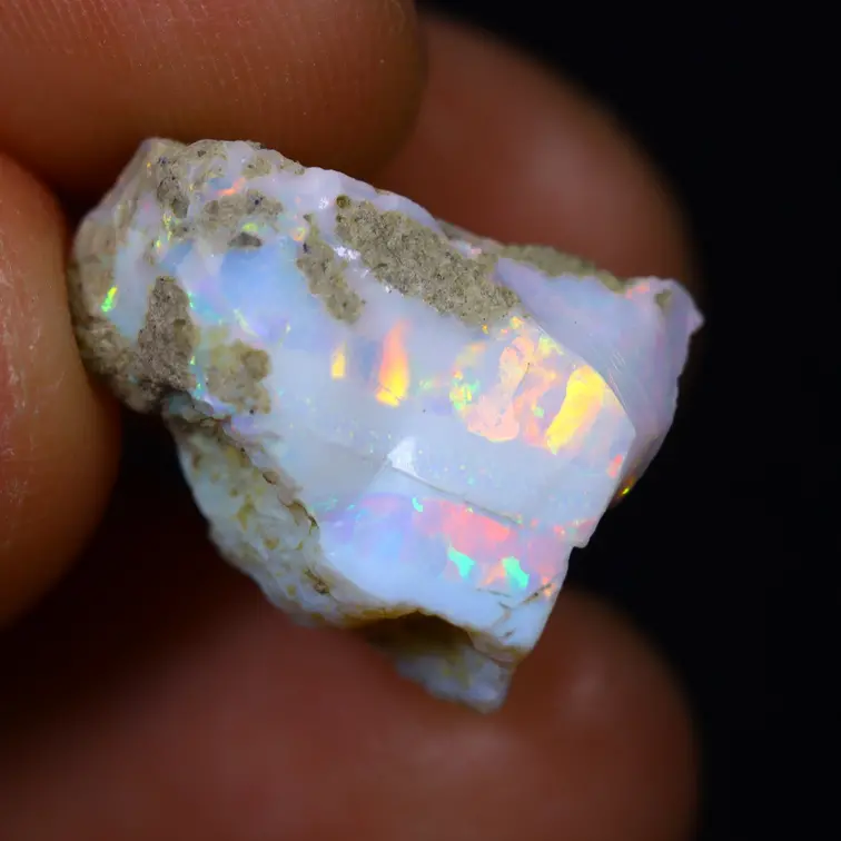 Ópalo Welo Etíope en bruto - «Dimensional Mirror» - (15 x 12 x 9 mm - 8.2 quilates) - POC-0733