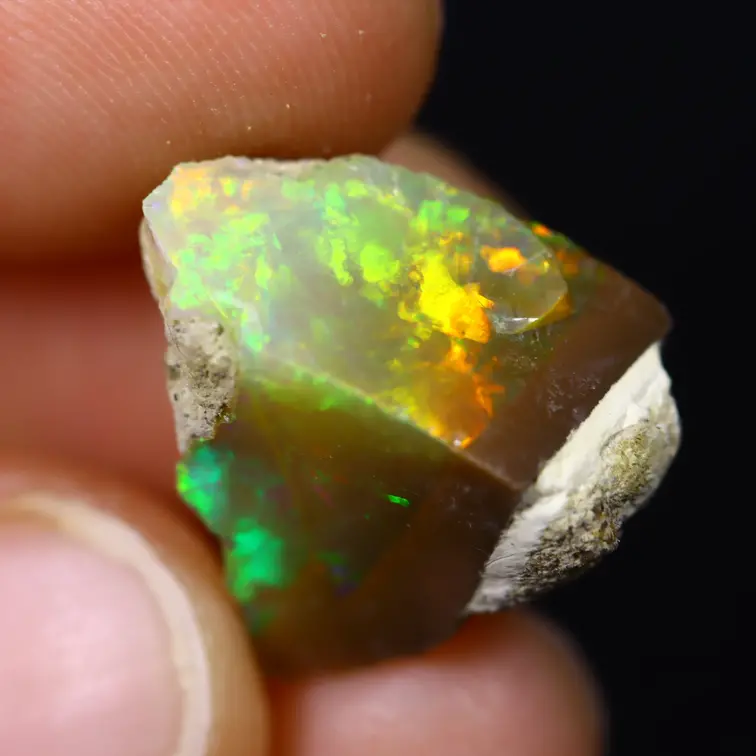 Opale Welo d'Ethiopie brute - « Alternate Forest" - (15 x 12 x 8 mm - 9,6 carats) - POC-0734
