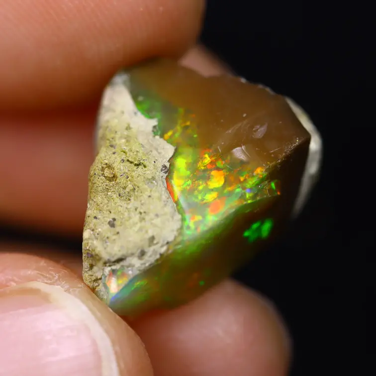 Äthiopischer Welo-Opal in Rohform - „Alternate Forest" - (15 x 12 x 8 mm - 9,6 Karat) - POC-0734