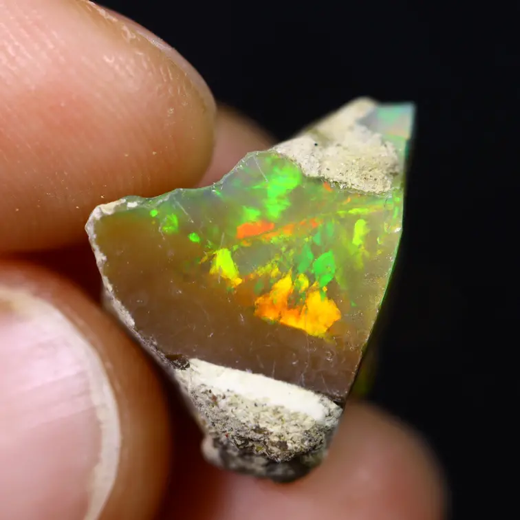 Ruwe Ethiopische Welo Opaal - "Alternate Forest" - (15 x 12 x 8 mm - 9,6 karaat) - POC-0733onviction" - (19 x 10 x 6 mm - 4,2 karaat) - POC-0734