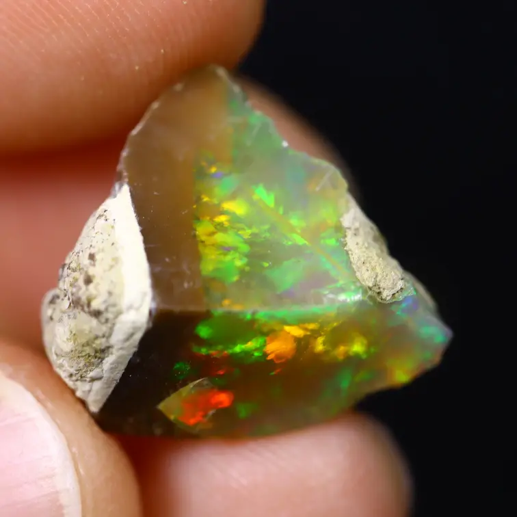 Äthiopischer Welo-Opal in Rohform - „Alternate Forest" - (15 x 12 x 8 mm - 9,6 Karat) - POC-0734