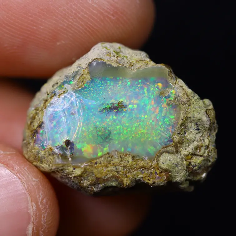 Äthiopischer Welo-Opal in Rohform - „Secluded Portal" - (21 x 17 x 8 mm - 15,3 Karat) - POC-0744