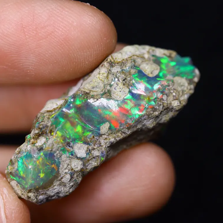 Welo etiope - Opale affumicato "Wall of Destiny" - (35 x 16 x 13 mm - 26.8 carati) - POC-0886