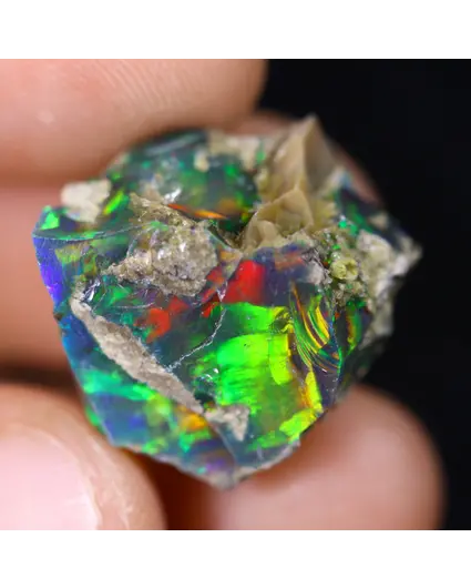 Ethiopische Welo - Gerookte Opaal "Royalty Button" - (18 x 17 x 11 mm - 17.59 karaat) - POC-0887