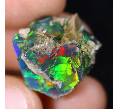 Ethiopische Welo - Gerookte Opaal "Royalty Button" - (18 x 17 x 11 mm - 17.59 karaat) - POC-0887