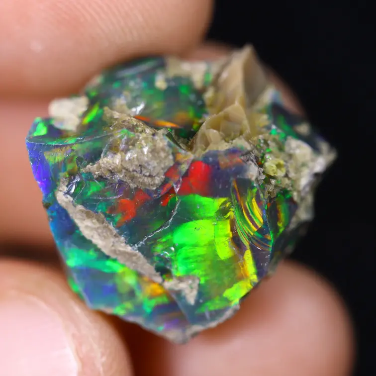 Ethiopische Welo - Gerookte Opaal "Royalty Button" - (18 x 17 x 11 mm - 17.59 karaat) - POC-0887