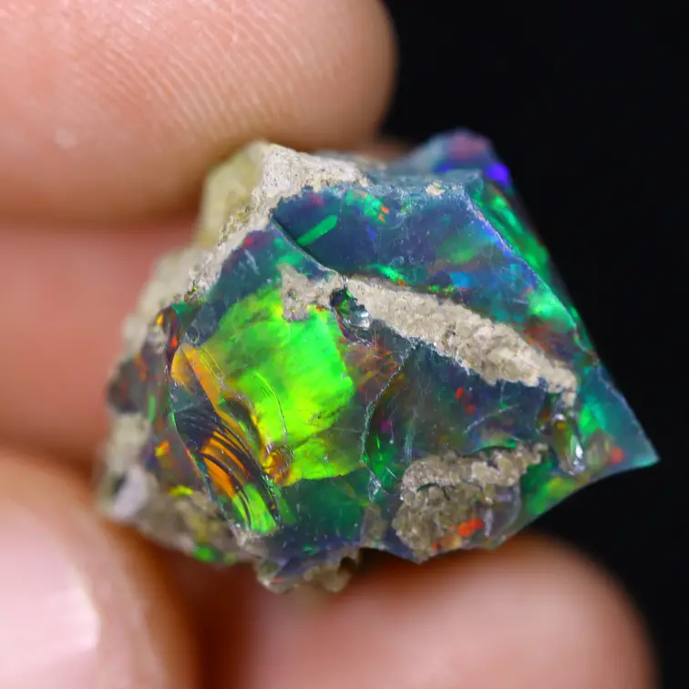 Ethiopische Welo - Gerookte Opaal "Royalty Button" - (18 x 17 x 11 mm - 17.59 karaat) - POC-0887