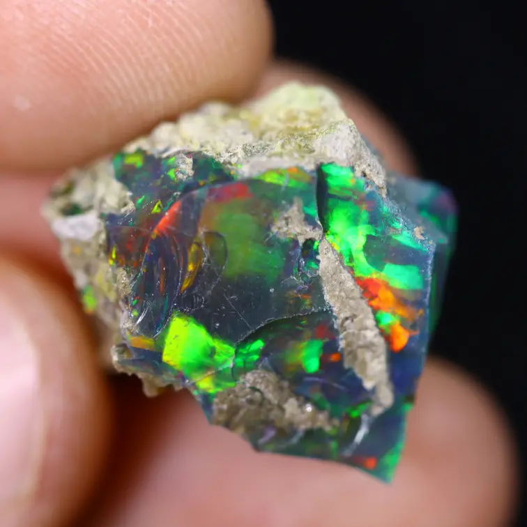 Ethiopische Welo - Gerookte Opaal "Royalty Button" - (18 x 17 x 11 mm - 17.59 karaat) - POC-0887