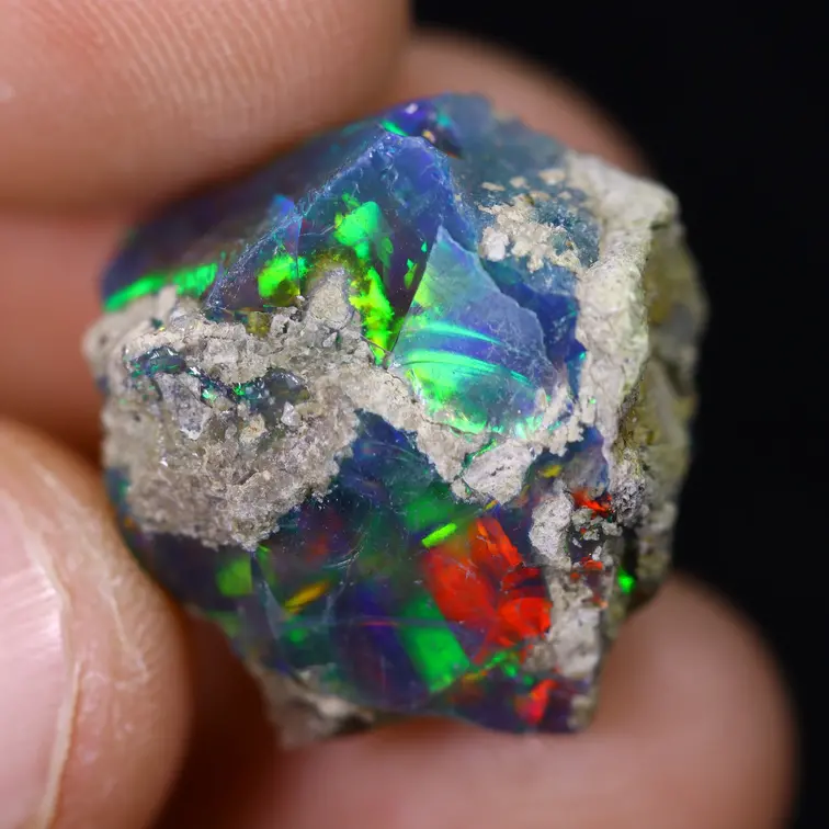 Ethiopische Welo - Gerookte Opaal "Royalty Button" - (18 x 17 x 11 mm - 17.59 karaat) - POC-0887