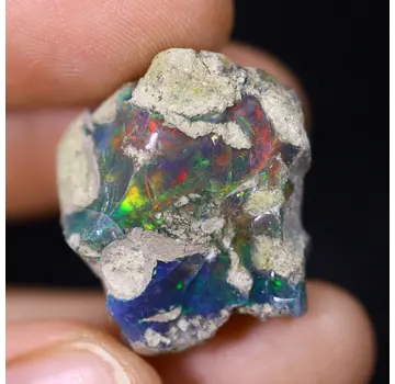 Äthiopischer Welo - Räucheropal "Faded Button" - (23 x 21 x 12 mm - 22.8 Karat) - POC-0888