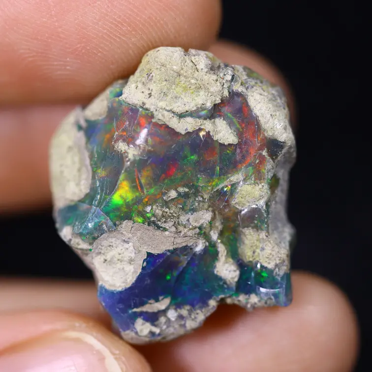 Ethiopische Welo - Gerookte Opaal "Faded Button" - (23 x 21 x 12 mm - 22.8 karaat) - POC-0888