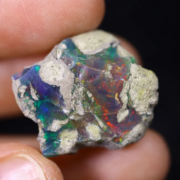 Ethiopische Welo - Gerookte Opaal "Faded Button" - (23 x 21 x 12 mm - 22.8 karaat) - POC-0888