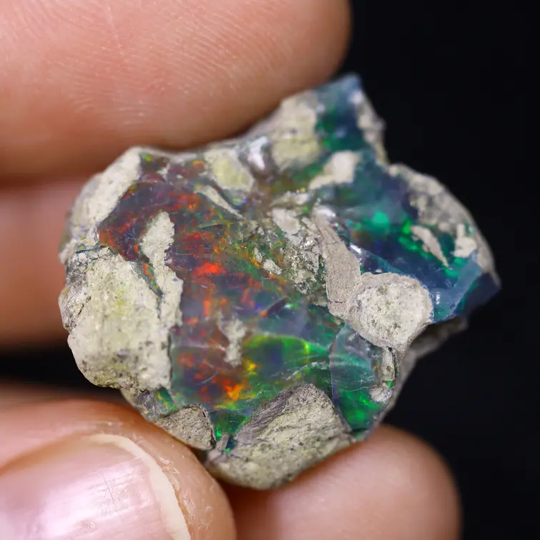 Ethiopische Welo - Gerookte Opaal "Faded Button" - (23 x 21 x 12 mm - 22.8 karaat) - POC-0888