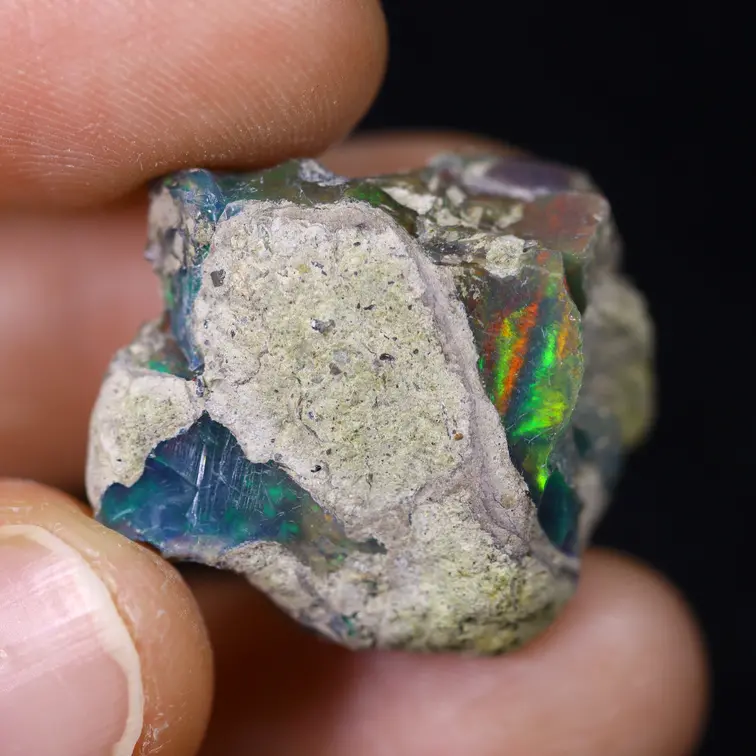 Ethiopische Welo - Gerookte Opaal "Faded Button" - (23 x 21 x 12 mm - 22.8 karaat) - POC-0888