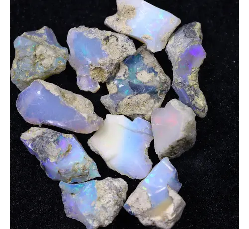 Ensemble d'opales brutes éthiopiennes Welo - « Meteor Strike » - (22 x 12 x 10 mm - 95 carats) - POC-0889