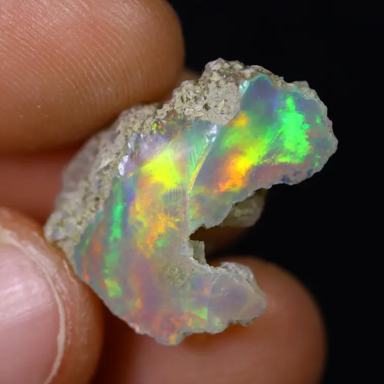 Opalite grezza etiope Welo - “Crescent Moon” - (19 x 11 x 10 mm - 9,1 carati) - POC-0890