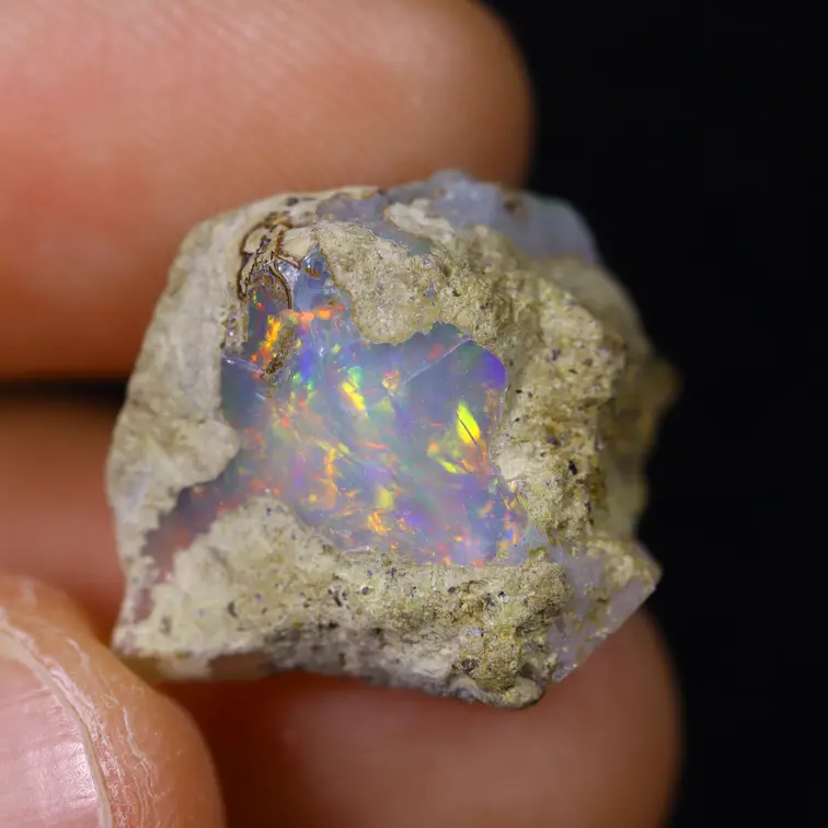 Ruwe Ethiopische Welo opaal - "Dimensional Gap" - (19 x 16 x 11 mm - 11,5 karaat) - POC-0893