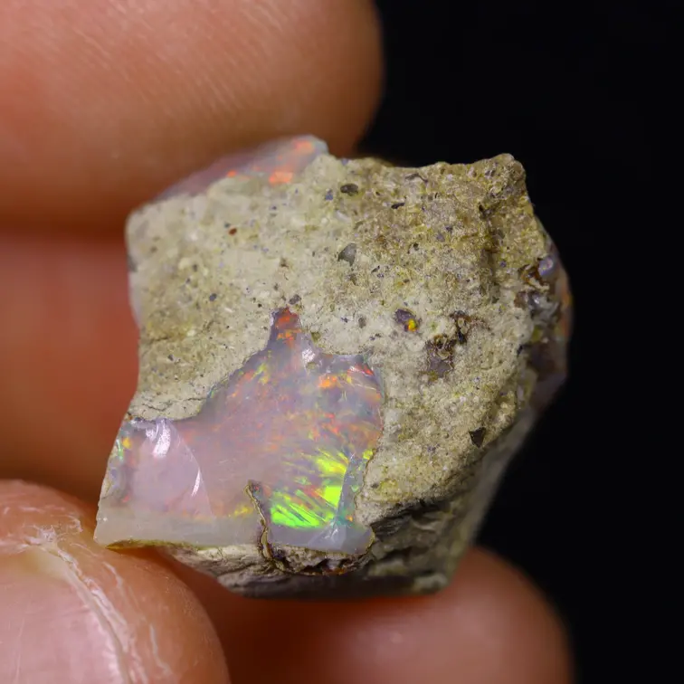 Raw Ethiopian Welo opal - ‘Dimensional Gap" - (19 x 16 x 11 mm - 11,5 carats) - POC-0893