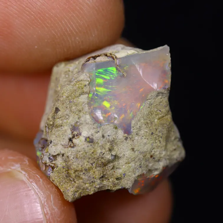 Ruwe Ethiopische Welo opaal - "Dimensional Gap" - (19 x 16 x 11 mm - 11,5 karaat) - POC-0893