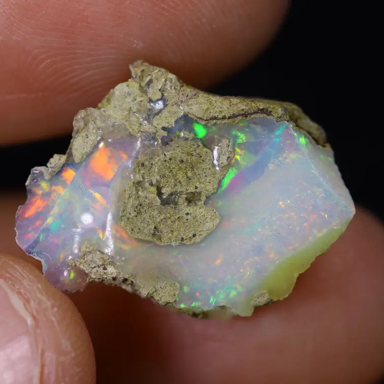 Raw Ethiopian Welo opal - ‘World Map" - (16 x 14 x 9 mm - 7,9 carats) - POC-0894