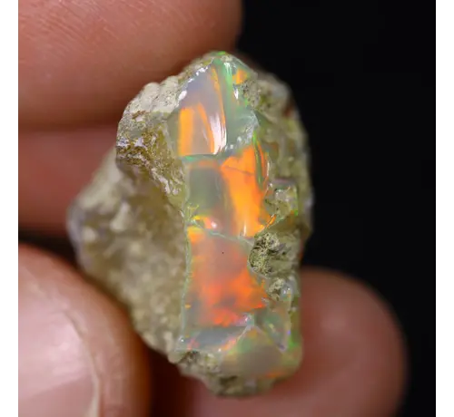 Rohes äthiopisches Welo-Opal – „Lava Spike" - (16,6 x 15,6 x 12 mm - 14 Karat) – POC-0901