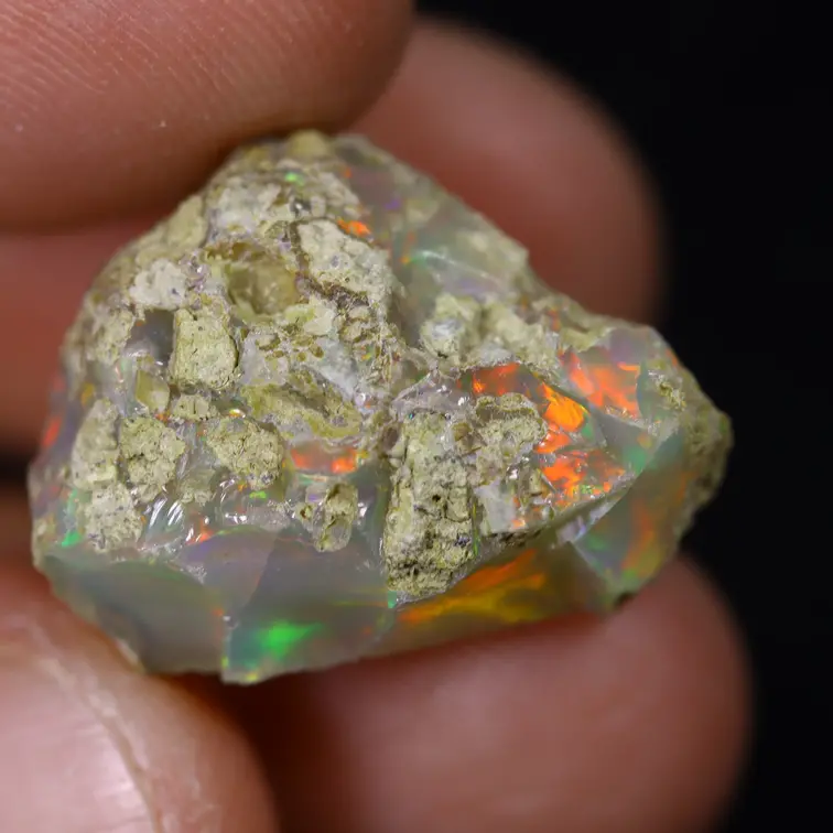 Opalite grezza etiope Welo - “Lava Spike" - (16,6 x 15,6 x 12 mm - 14 carati) - POC-0901