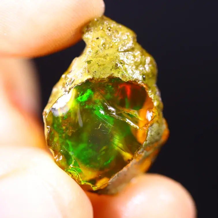 Welo brut d'Éthiopie - Opale cristalline - « Fairy Life » - (20 x 17 x 8 mm - 14,4 carats) - POC-0903