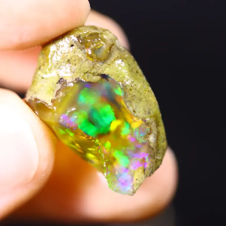 Ruwe Ethiopische Welo - Kristal Opaal - "Forest Erosion" - (22 x 15 x 12 mm - 19.8 karaat) - POC-0910