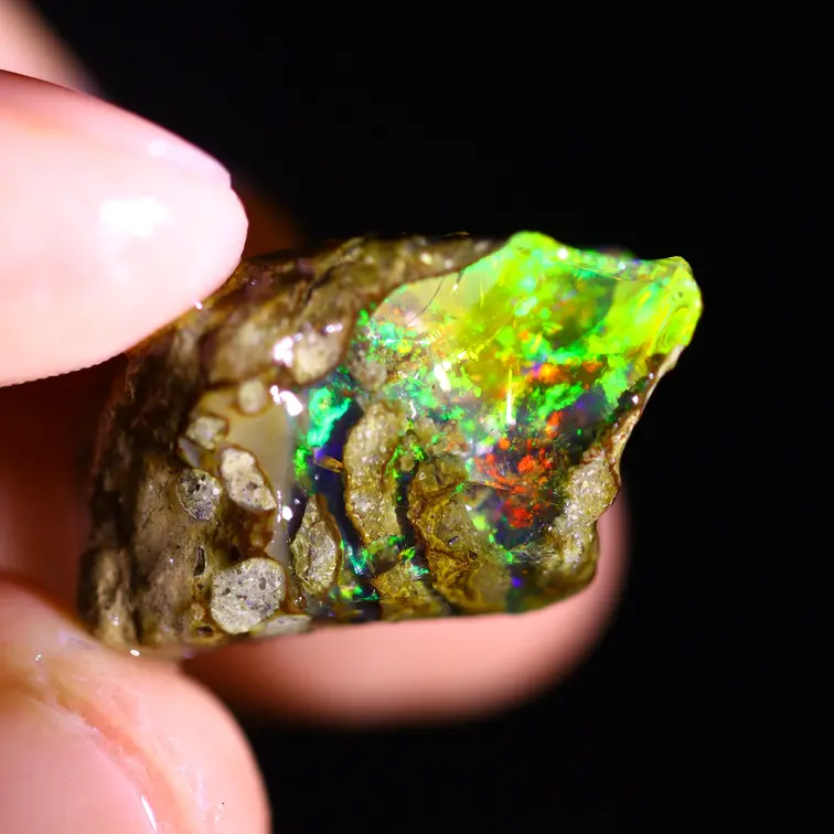 Rohes äthiopisches Welo – Kristallopal – „Fantasy Universe" - (18 x 17 x 13 mm - 22.4 Karat) – POC-0911