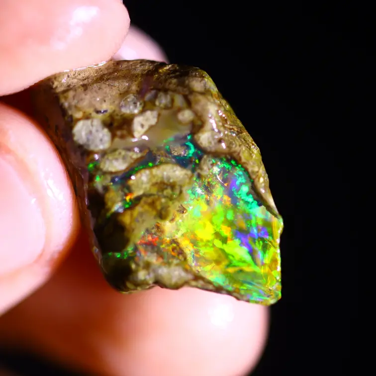 Welo brut d'Éthiopie - Opale cristalline - « Fantasy Universe" - (18 x 17 x 13 mm - 22.4 carats) - POC-0911