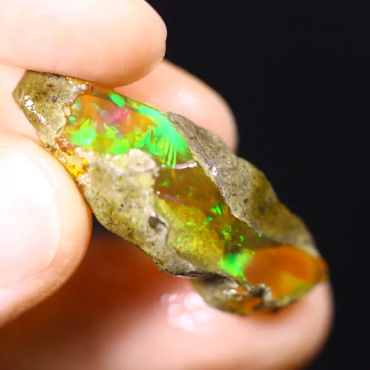 Welo grezzo etiope - Opale cristallo - “Sand Worm" - (34 x 18 x 8 mm - 18,3 carati) - POC-0913