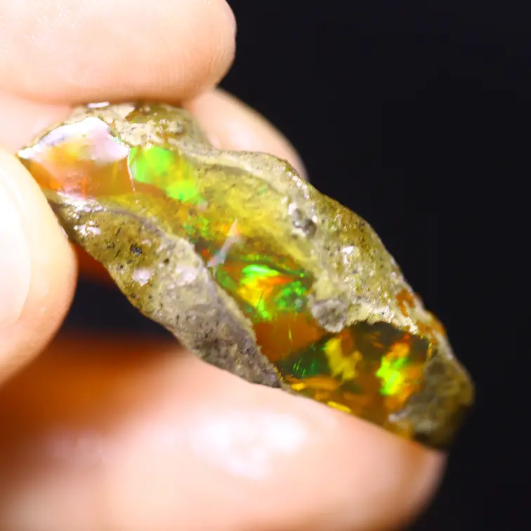 Welo grezzo etiope - Opale cristallo - “Sand Worm" - (34 x 18 x 8 mm - 18,3 carati) - POC-0913
