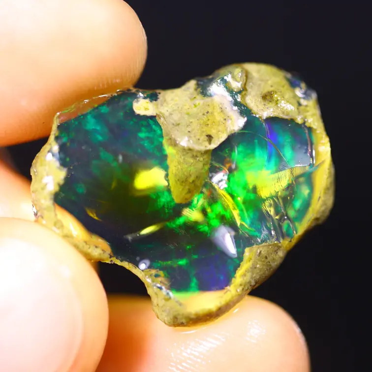 Welo grezzo etiope - Opale cristallo - “Magical Puddle" - (23 x 18 x 4 mm - 8,5 carati) - POC-0914