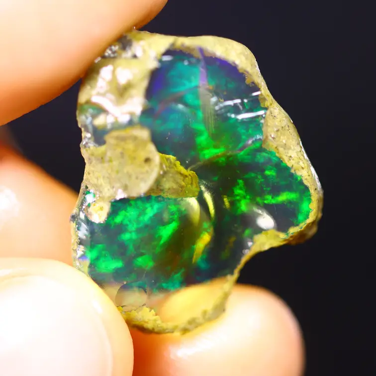 Welo etíope en bruto - Ópalo cristalino - «Magical Puddle" - (23 x 18 x 4 mm - 8,5 quilates) - POC-0914