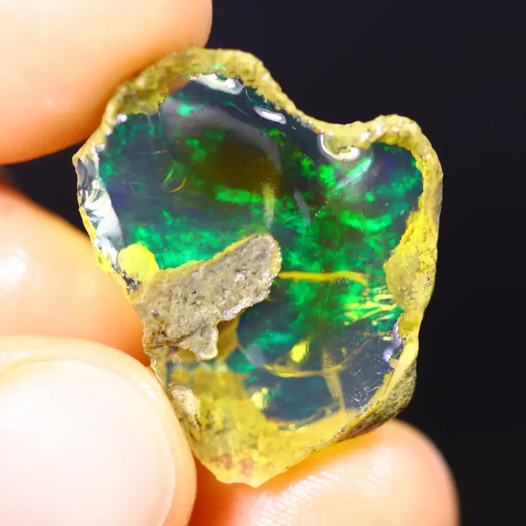 Welo etíope en bruto - Ópalo cristalino - «Magical Puddle" - (23 x 18 x 4 mm - 8,5 quilates) - POC-0914