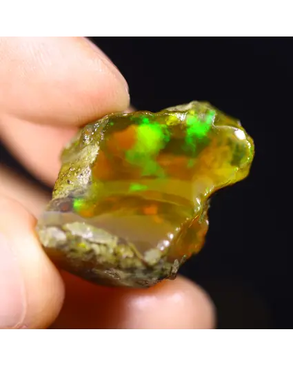 Raw Ethiopian Welo - Crystal Opal - ‘Trapped Forest" - (26 x 18 x 12 mm - 29.2 carats) - POC-0916