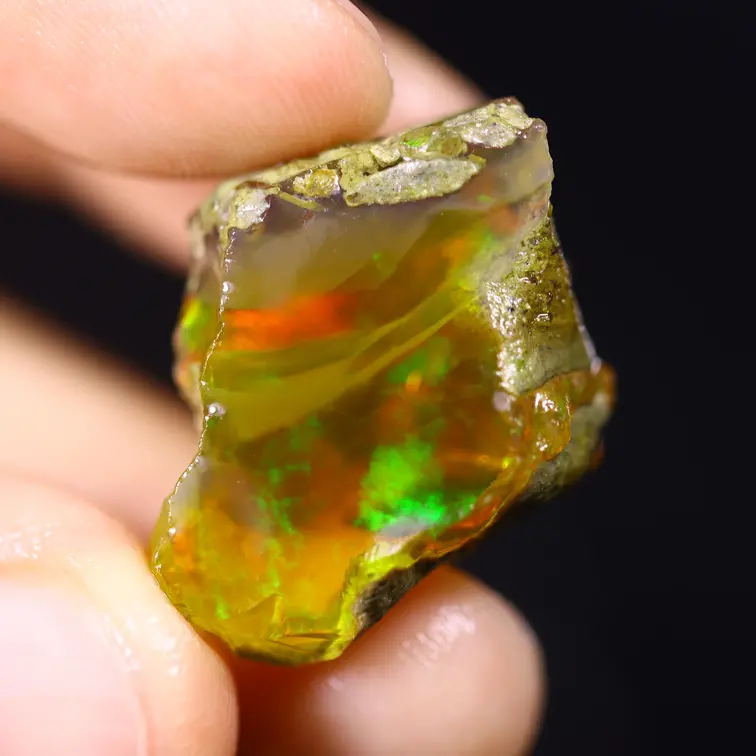 Welo grezzo etiope - Opale cristallo - “Trapped Forest" - (26 x 18 x 12 mm - 29.2 carati) - POC-0916