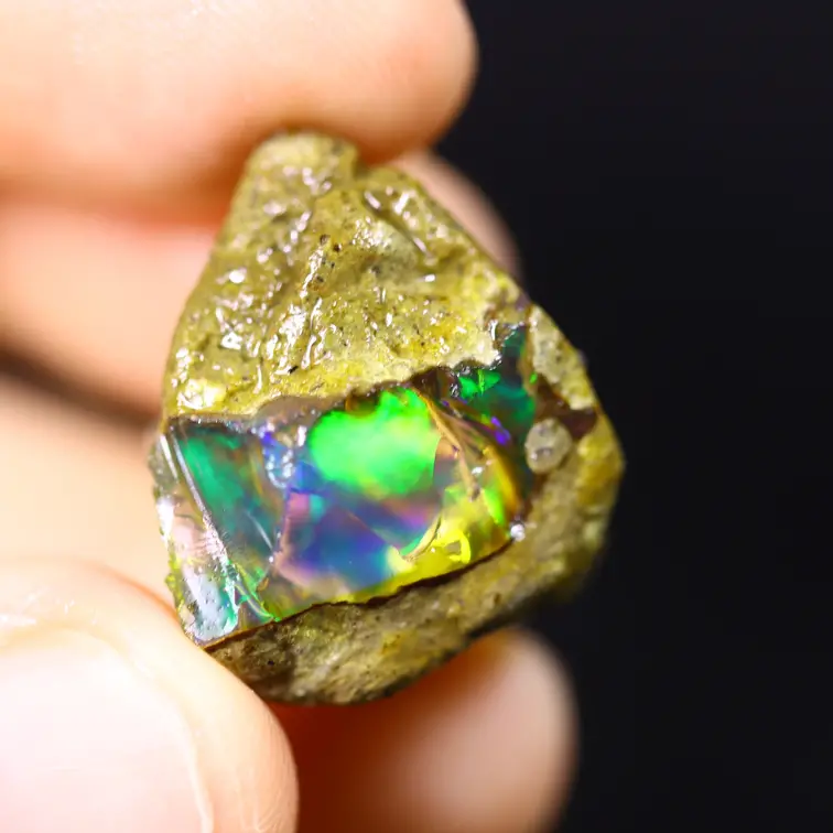 Ruwe Ethiopische Welo - Kristal Opaal - "Futuristic Window" - (19 x 18 x 16 mm - 22.7 karaat) - POC-0917