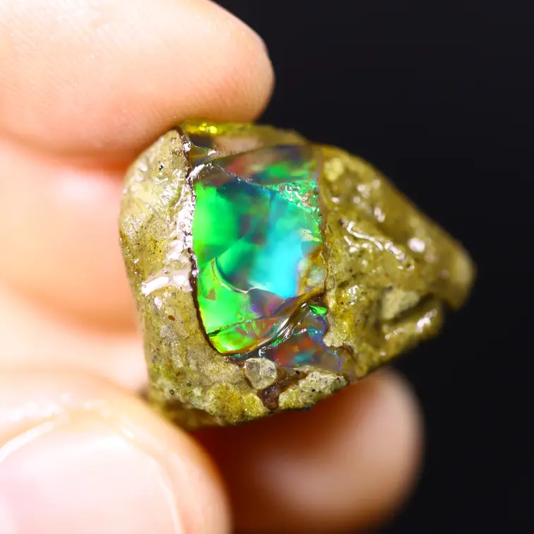 Ruwe Ethiopische Welo - Kristal Opaal - "Futuristic Window" - (19 x 18 x 16 mm - 22.7 karaat) - POC-0917