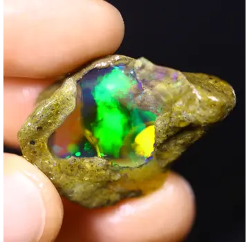 Ruwe Ethiopische Welo - Kristal Opaal - "Hidden Universe" - (21 x 22 x 9 mm - 28.8 karaat) - POC-0918