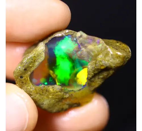 Raw Ethiopian Welo - Crystal Opal - ‘Hidden Universe" - (21 x 22 x 9 mm - 28.8 carats) - POC-0918